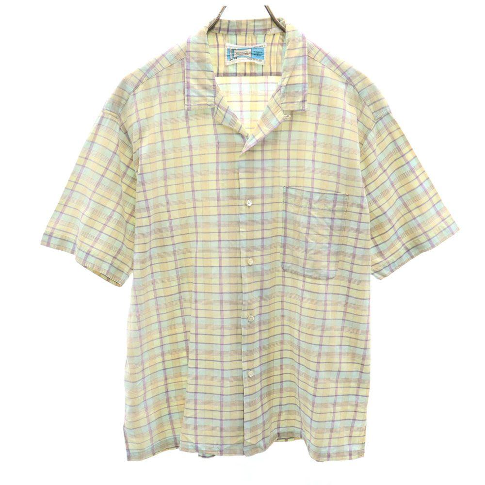 Denim Chic THE LATEST MODEL 60s Vintage Check Short Sleeve Open Collar Shirt Men's Used