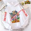 Spring Autumn Boys Girls Luffy Zoro Hoodies One Piece Anime Kids Sweatshirts Pullover Hooded Casual Streetwear Fashion Costume