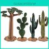 Lifelike Pvc Animal Scene Decoration With Tropical Desert Cacti And Baobab Trees