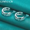 925 Sterling Silver Semicircle  Hollow Plant Stud Earrings For Women Fashion Charm Jewelry