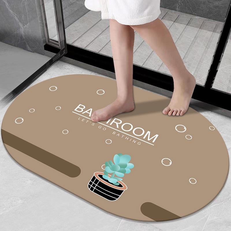 Japanese cartoon bathroom absorbent floor mat fun toilet door diatom mud non-slip foot pad household toilet carpet