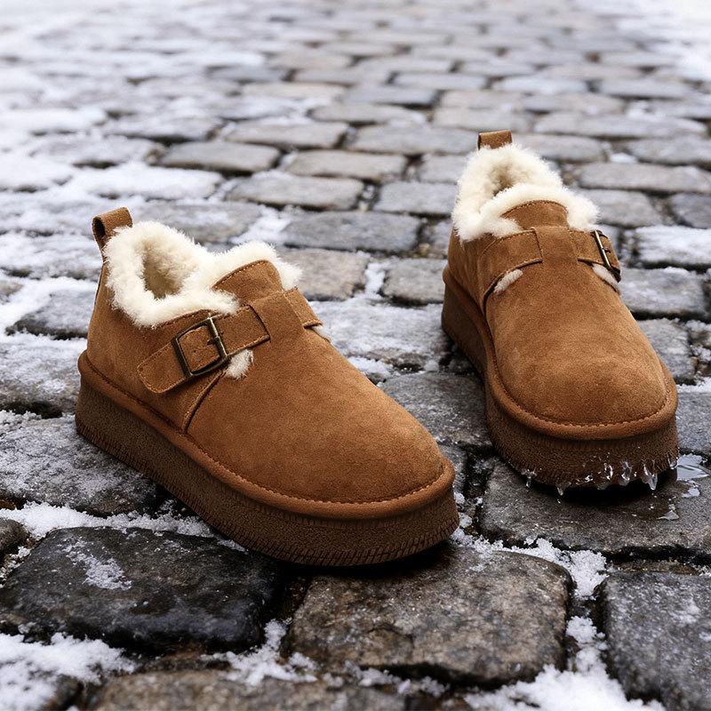 

Женские зимние теплые меховые ботинки большого размера на мягкой подошве, ботильоны до щиколотки с подкладкой, нескользящие спортивные хлопковые ботинки для пеших прогулок 40 коричневый