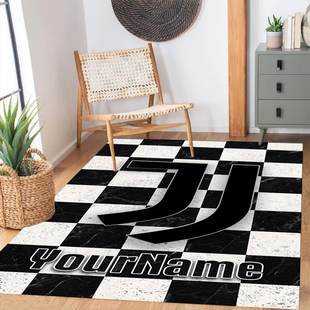 Juventus Customized Name Floor Rug Office Rug Perfect for Dining Room Game Room Outdoor Decorate Room Anti-slip Rug Decorate Offices Spiritual Gift