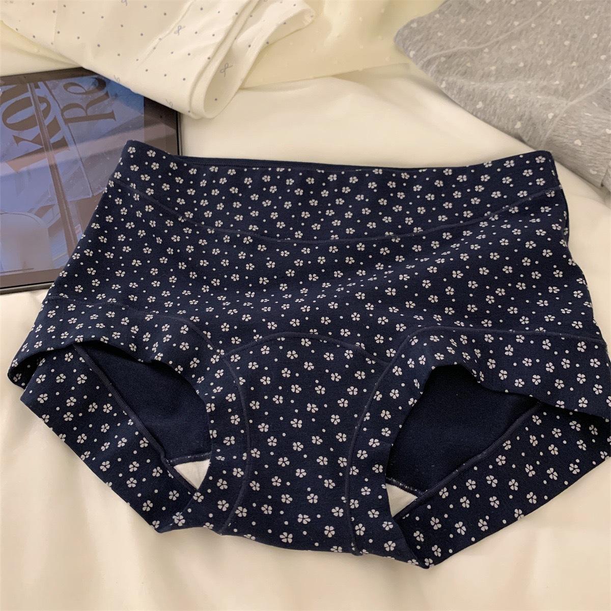 

Ladies Spring and Autumn Floral Cotton Extended Crotch Cotton Crotch Flat Angle Panties M