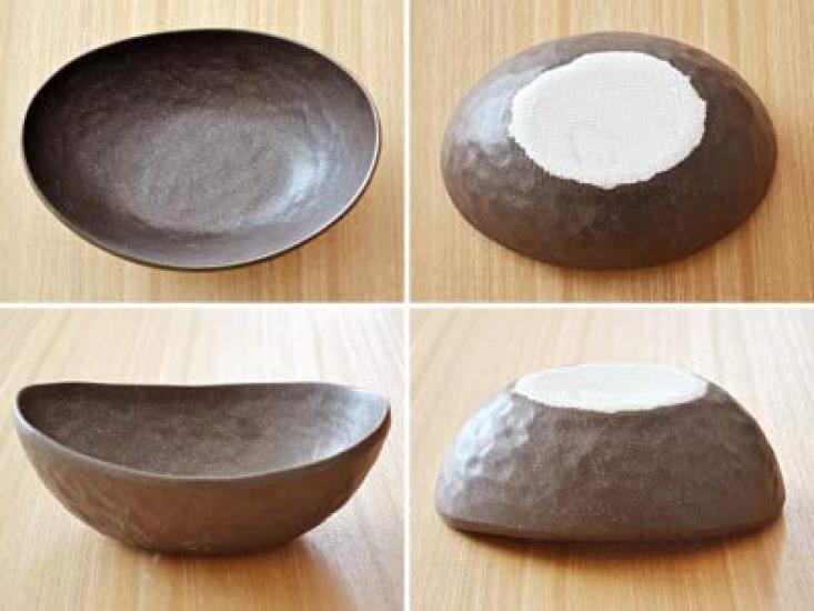 Tableware East Japanese Oval Bowls, Black Smoked, Set of 2, Dinnerware Set, Plates, Large Bowls, Rice Bowls