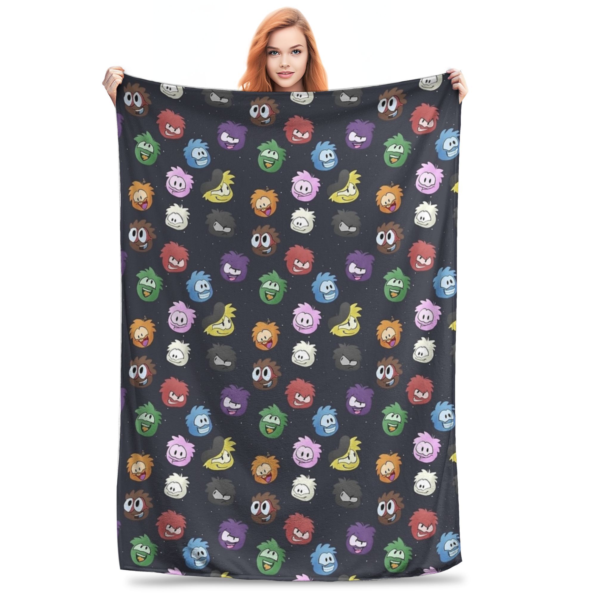 

Club Penguin Puffle Expressions Blankets Fleece Spring/Autumn Breathable Lightweight Thin Throw Blanket for Home Car Bedspread 30x40in