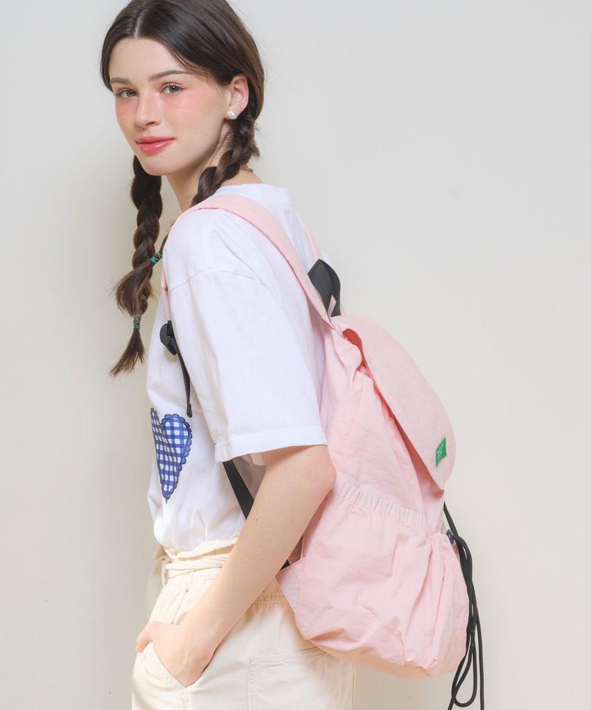 Benetton Shirred Laptop Backpack - [Pink]