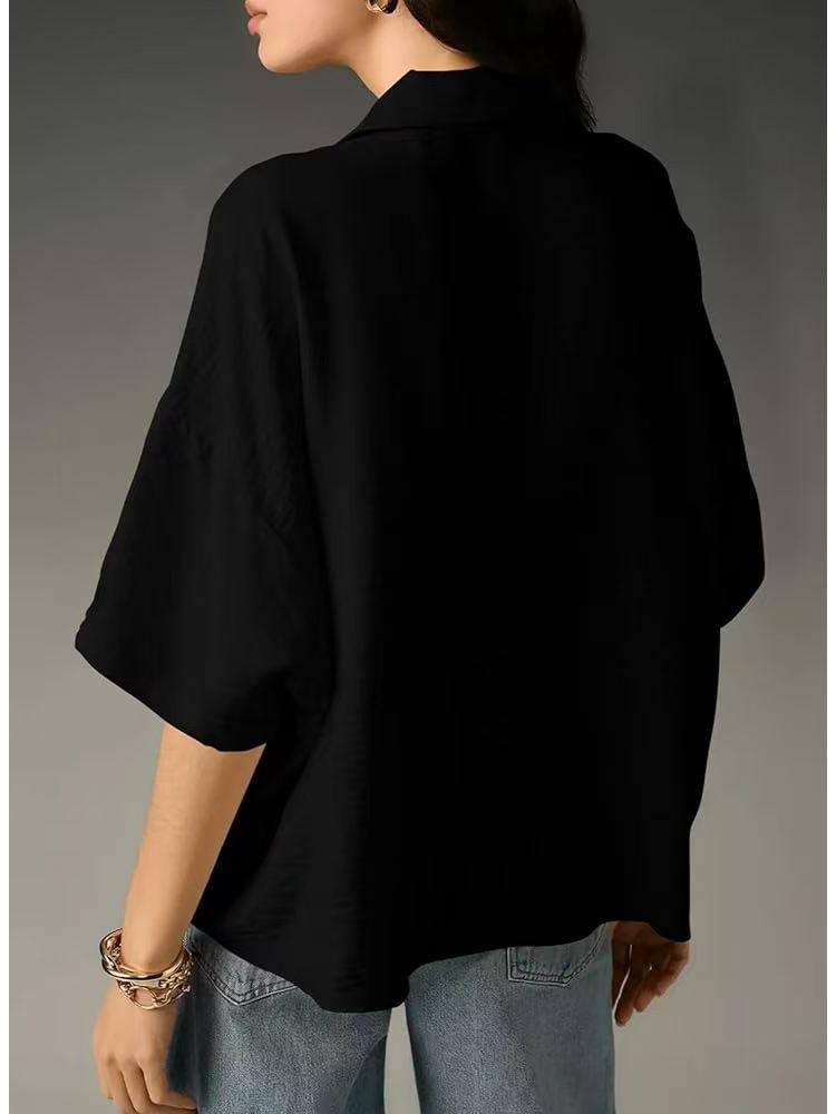 European Summer French V-Neck Elegant Short-Sleeve Top