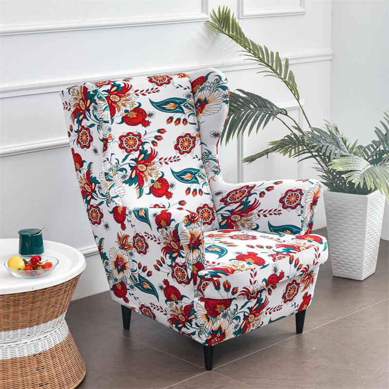 Bloemenprint Fauteuilhoes met Zitkussenhoes Stretch Spandex Bankhoezen Scandinavische Bankhoes Elastische Fauteuilhoes