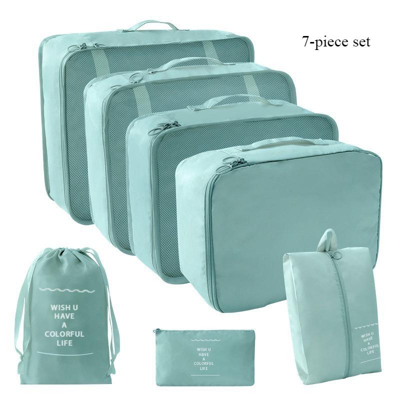 Business travel seven piece set storage bag, clothing sorting and packaging bag, travel luggage, clothing, underwear storage bag