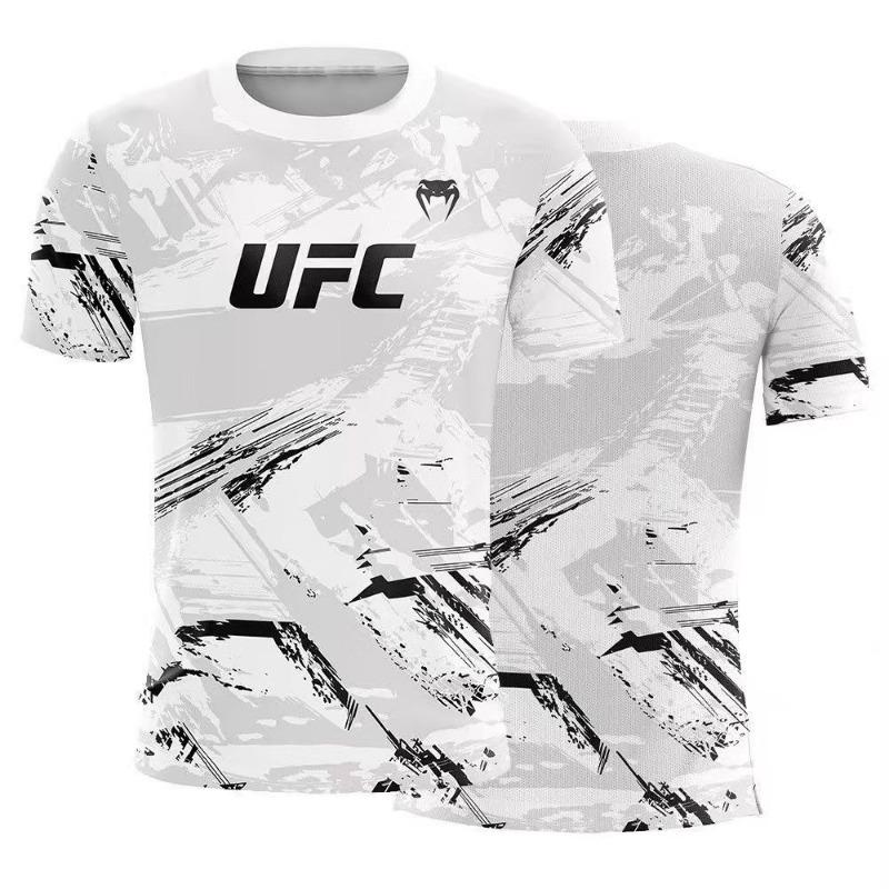Sommer Heißverkauf UFC Boxen Kampfwettbewerb Herren T-Shirt Mode Schnelltrocknend Lässig Atmungsaktiv Rundhals Kurzarm Oberteile