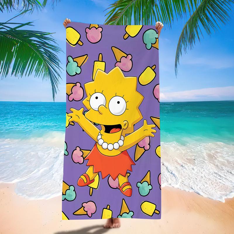Popular Anime Cartoon Simpson Beach Towel Microfiber Quick-Drying Towel Strong Absorbent Bath Towel