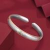 Chinese Ruyi Lotus Enamel Bangle – High-End Five Treasure Design