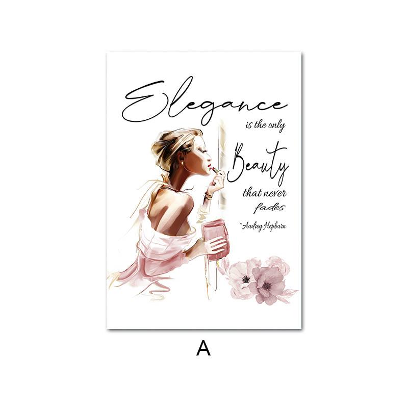 Nordic Art Poster Pink Luxury High Heels Bag Canvas Print Wall Painting Beauty Salon Girls Room Decor Creative Pictures Unframed