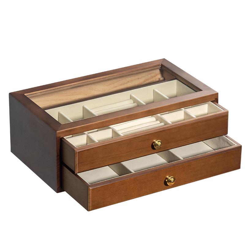 Solid Wood Multi-layer Large Capacity Jewelry Box - Wooden Wedding Gift and Ring Storage