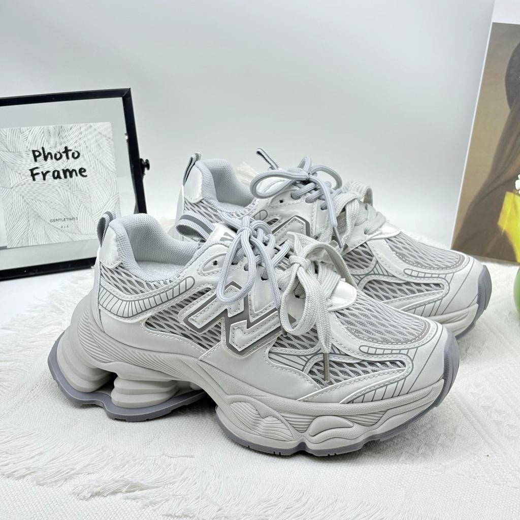 2025 Spring and Summer New Fashionable Versatile Thick-soled Heightening Dad Shoes Women's Ins Trendy Mesh Breathable Casual Sports Shoes
