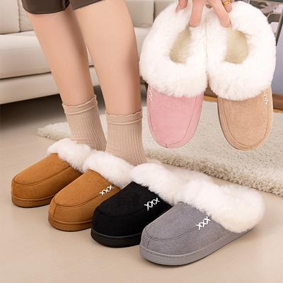Fashion Women's New Winter Plush Slippers Are Warm and Comfortable Suitable for Home and Outdoor Use Equipped with Plush Cotton Slipper