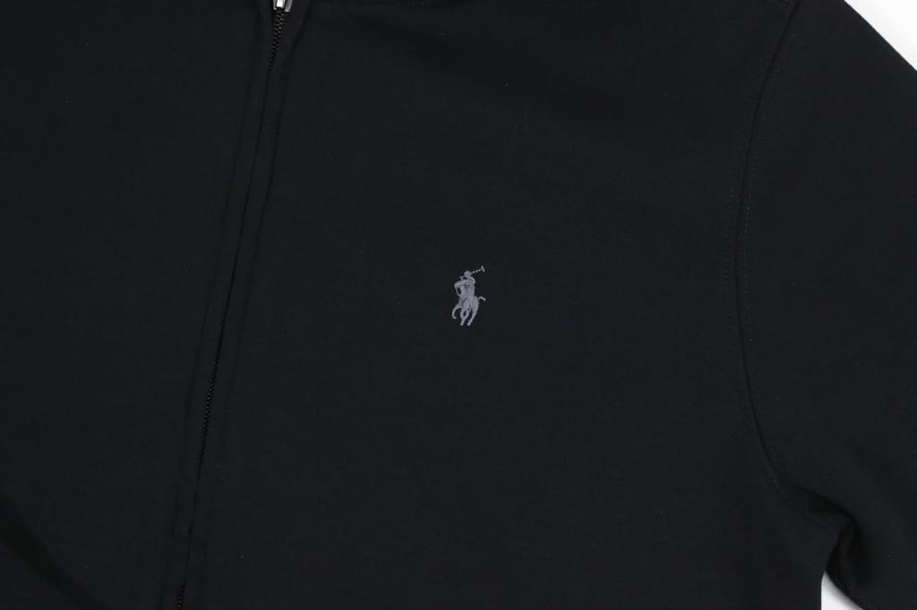 Polo Ralph Lauren Embroidered Pony Jersey Size Boys' Zip-Up Hoodie, 01020084-L-BLACK [Used]