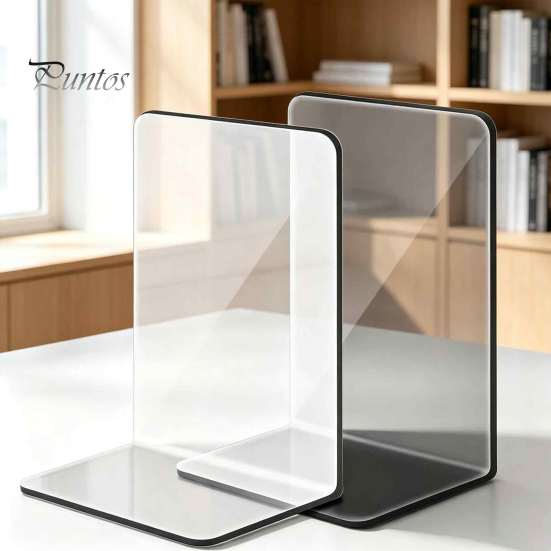 Acrylic Book Stand for Recipe 1 Pc Clear Bookend Heavy Book, Shelf Organizer, Holder Home Study L Shaped Stopper Bedroom Library Office School