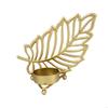 62KD Metal Candleholder with Golden Leaf Decor Wedding Centerpiece Candlestick Holder Romantic Durable Candlestick for Office