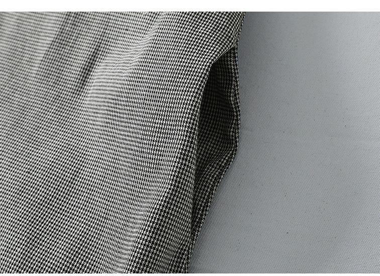 2025 Spring Artistic Retro Loose Casual Houndstooth Pleated Patchwork Dress
