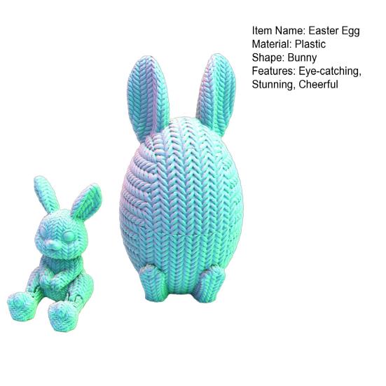2 Pcs 3D Printed Easter Egg with Bunny Inside Prefilled Easter Bunny
