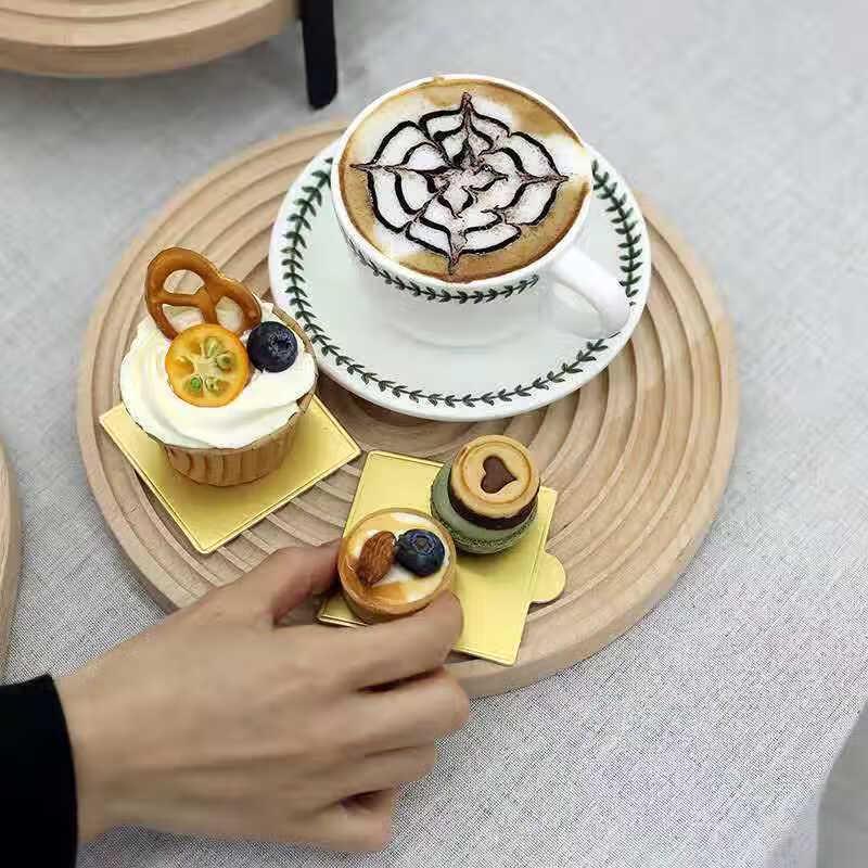 

ZISIZ Wooden Ripple Serving Tray