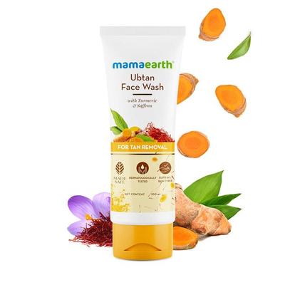 Detergente Viso Ubtan 100ml Con Curcuma Zafferano e Noce | Detergente Esfoliante Rimuovi Abbronzatura Per una Pelle Luminosa