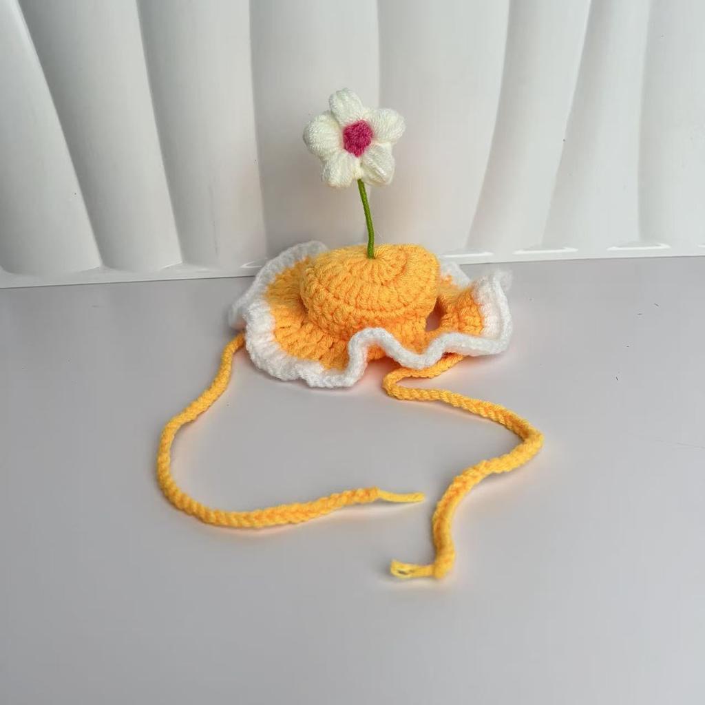 Snow White Cat Collar Green Christmas Dog Scarf Pet Neck Warmer Knitted Bib Drool Towel