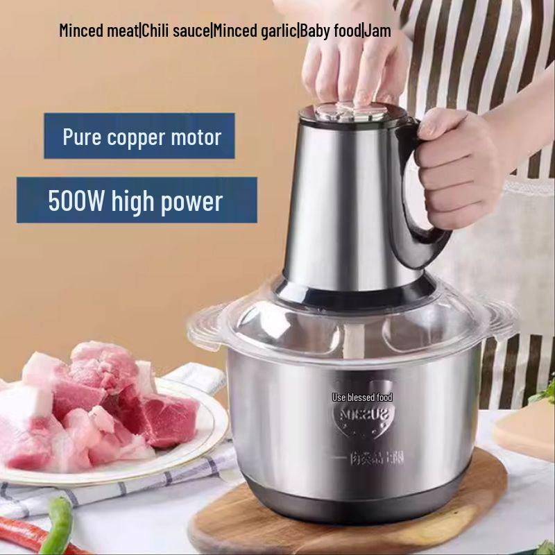 Multi-Functional Blender & Meat Grinder with 3 Blade Sets, Large Capacity Kitchen Appliance