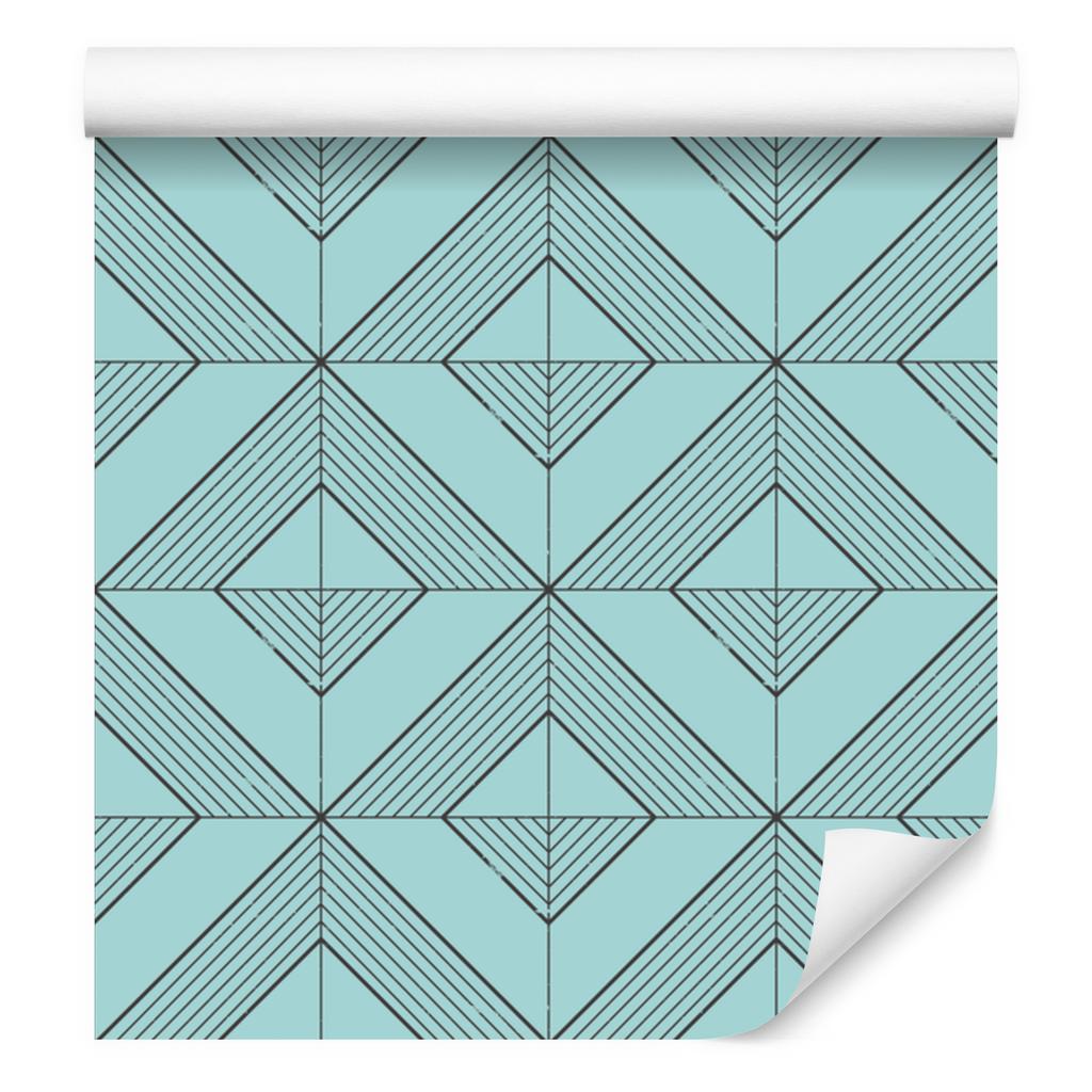 Geometric Diamonds Turquoise Wallpaper for Living Room and Bedroom 50x1000