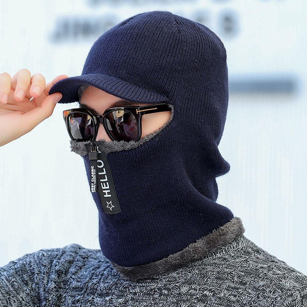 Riding Male Plush Bib Hood Windproof Thicking Hat Collar Plush Hat Beanie Hat Scarf Bib Hat