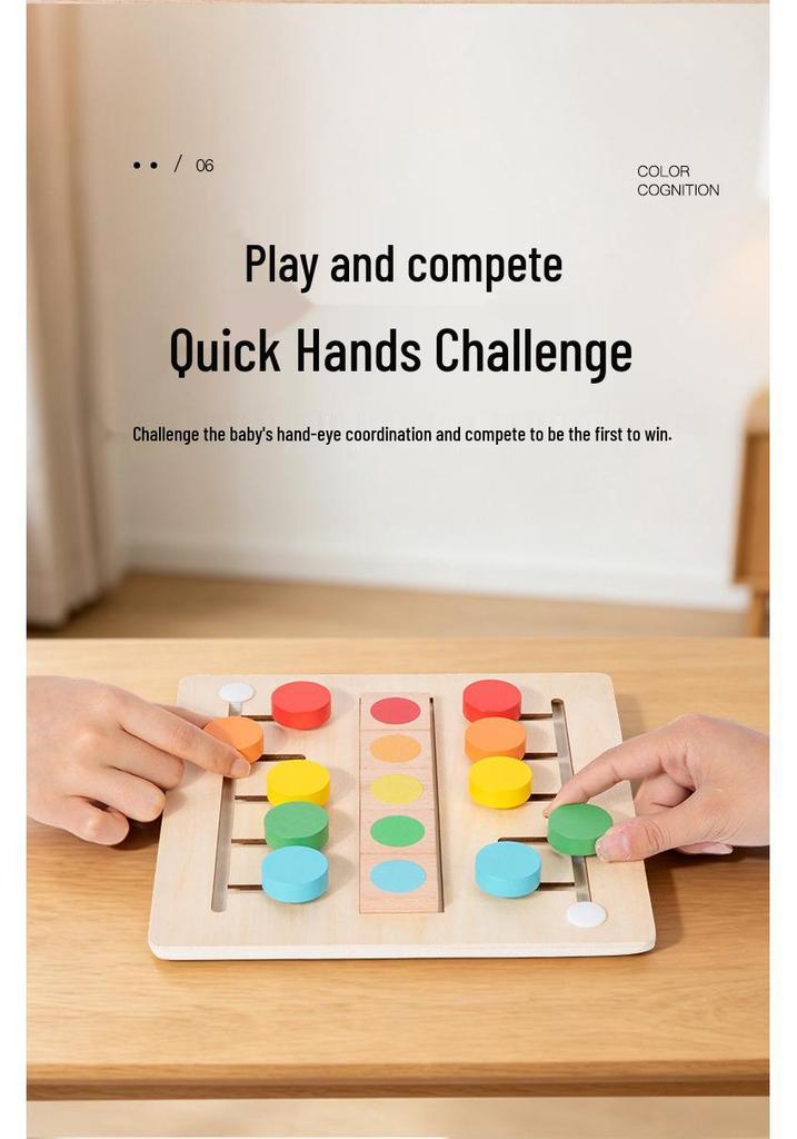 Wooden Color Matching & Sorting Board Game for Two Players - Parent-Child Interactive Educational Toy