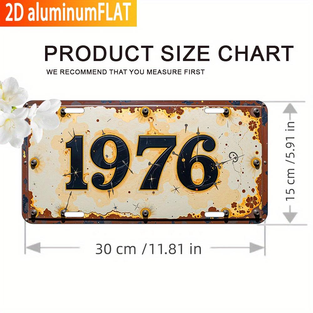 

D Flat pc Vintage Aluminum Wall Art Sign Retro Metal Plaque with Distressed Yellow Background Bold Black 15x30cm(5.9x7.8inch)