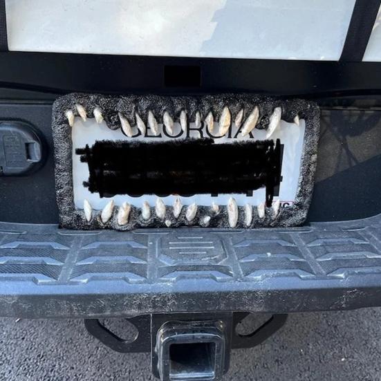 Halloween Horror License Plate Frame Universal Fit Simple Installation Weather-Proof License Plate Holder Vehicle Decoration Sign