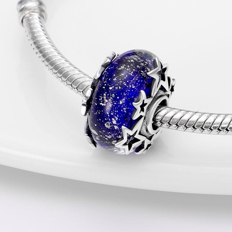Passt Original Armband Halskette Silber Farbe Starry Sky Serie Charms Perlen Frau DIY Mode Schmuck Anhänger