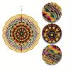 10 Inch Metal Wind Spinner Mandala Flower Design with 360 Swivel Hook for Outdoor Garden Patio Balcony Decor All Season Gift