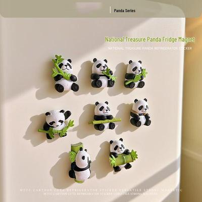 Süßer 3D-Panda & Bambus Kühlschrankmagnet