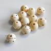 100pcs Wood Balls with Hole 20mm Smiling Face Head Ball Natural Wood Craft Bead for DIY Jewelry Making Macrames Handmade