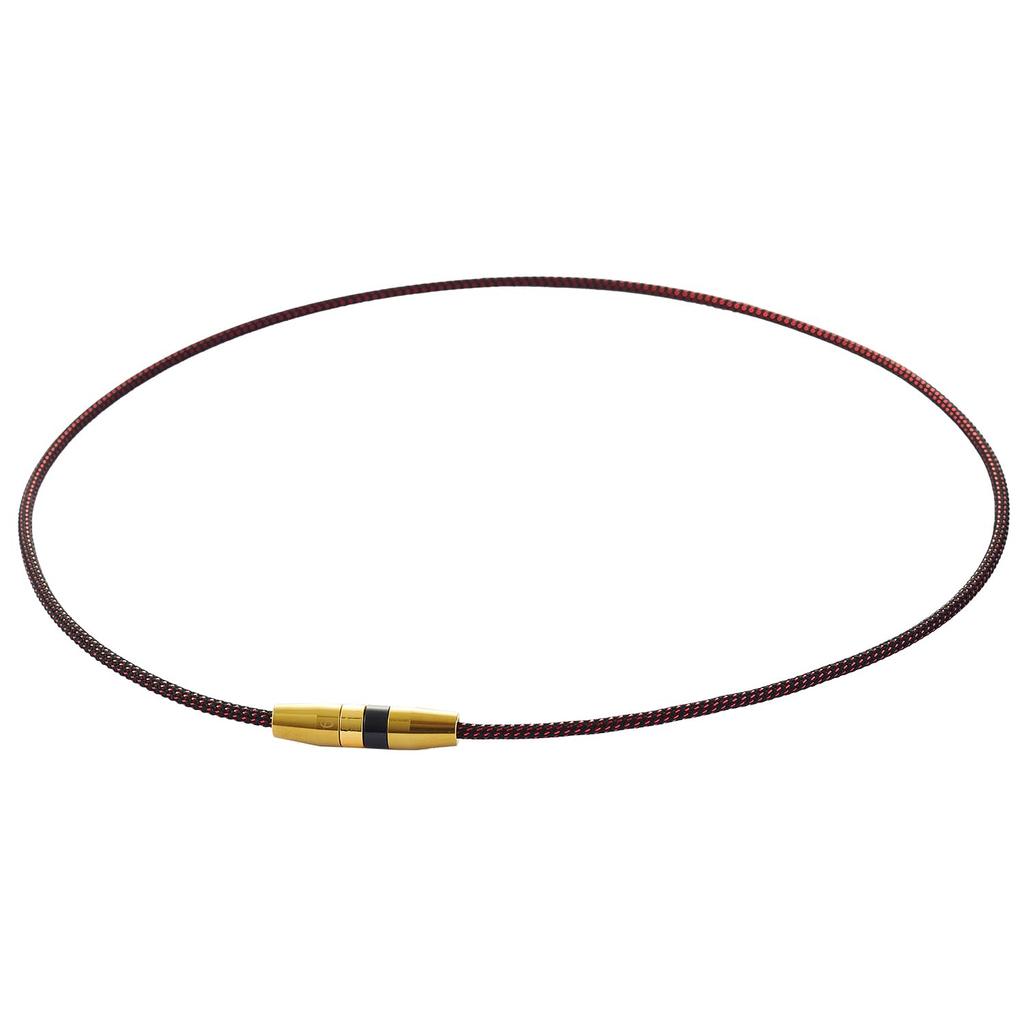 Phiten RAKUWA Halskette III Modell mit Metalltechnologie 50cm High-End Wasserlöslich "Metax" Schwarz/Rot,