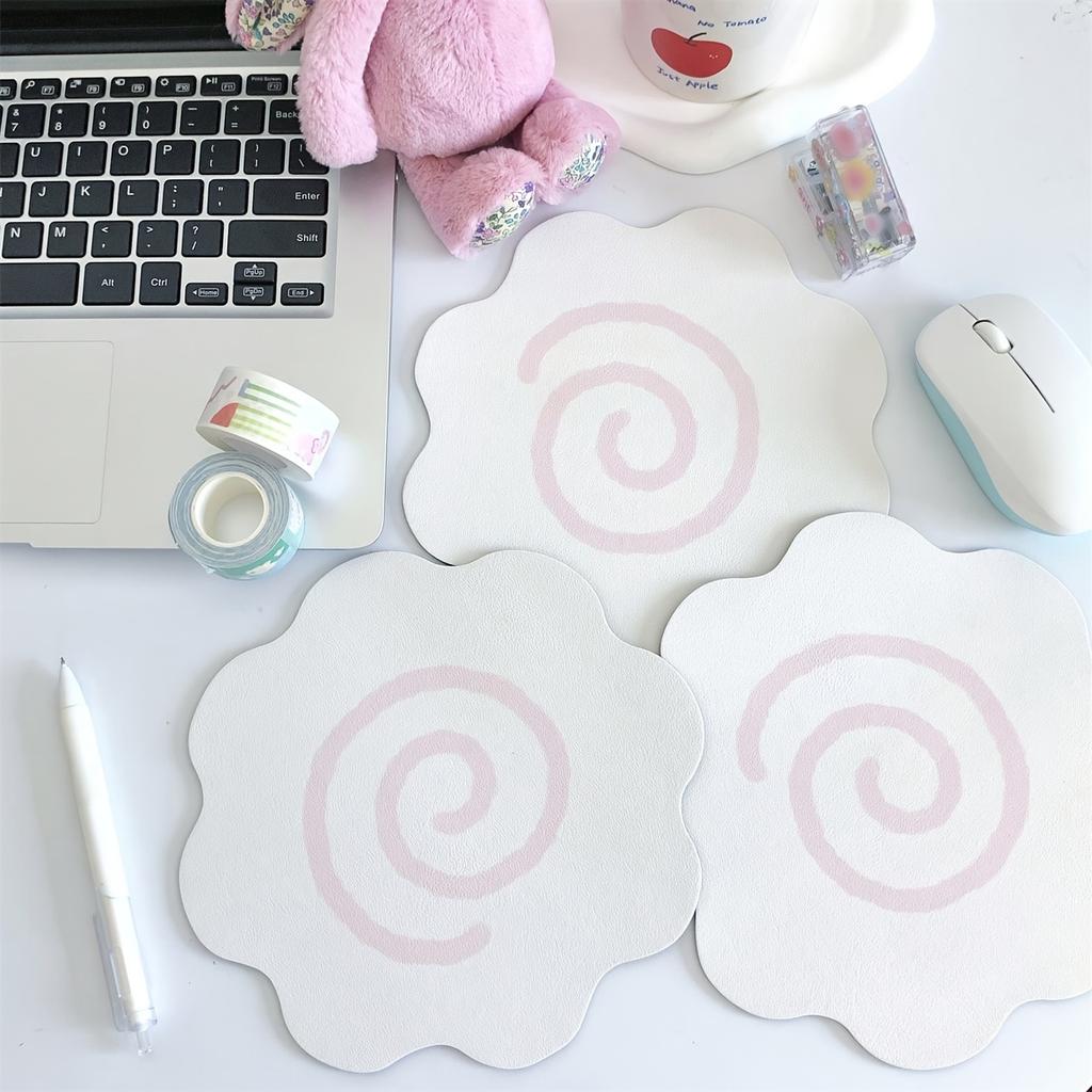 1PC Simple and Cute Soft Mouse Pad, Fish Cake Pattern, Mouse Pad, Student Desktop Decoration Pad, Suitable for Back To School
