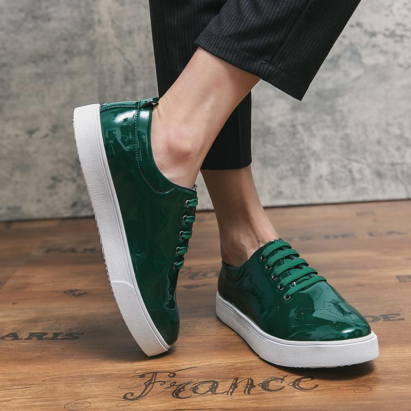 Brogue Moderní módní návrhářské tenisky Pánské kožené boty Svatební párty Zelené Gentleman Office Man Casual Boty