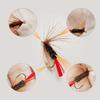 6/10Pcs(Brass Head Black Artificial Tying Fly Fishing Flies Hook & Red tail Dry fly)2Mixed Styles-Trout Dry fly Fishing Perch/Carp Lure Bait