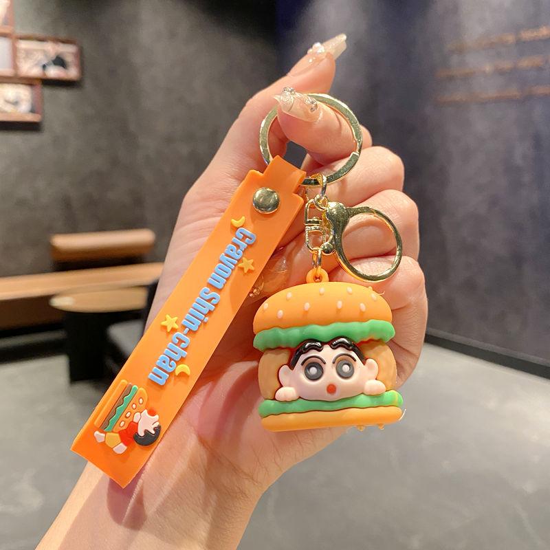 Creative Hamburg Crayon Small New Keychain Pendant Doll Key Chain Ring Car Bag Pendant Small Gifts Large size