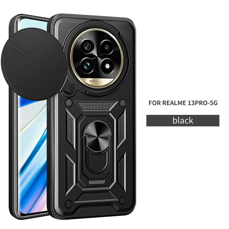 

Для Realme 13 Plus 5G Case Armor Протиударна задня кришка для Oppo Realme13+ 5G 13 Pro Plus Reno12Fs Магнітне кільце Тримач Кришка-підставка Realme 13 Plus 5G чорний