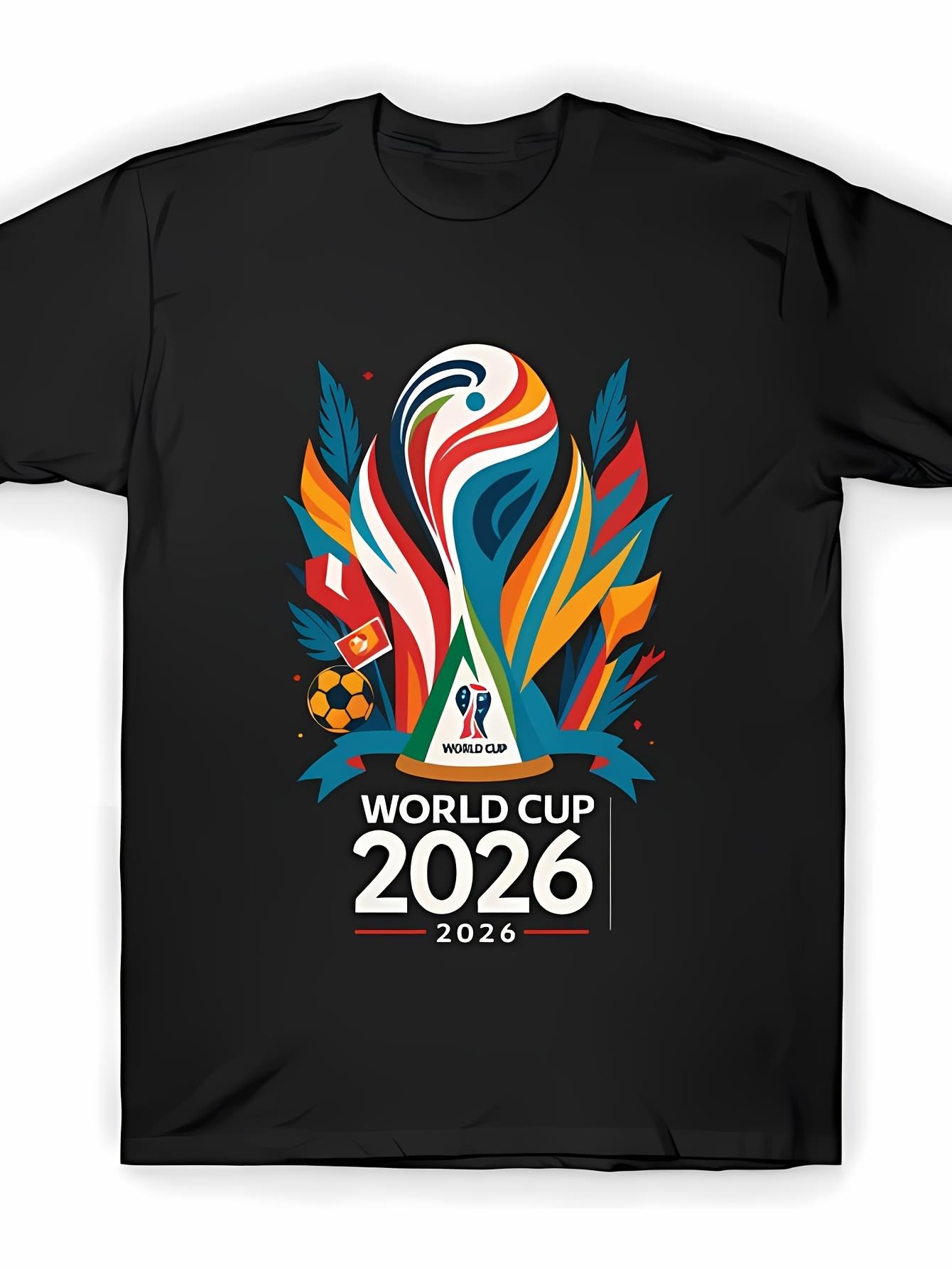 

Футболка для футбольного фаната Португалии 2026 Футболка с графикой Винтажная Акварель Забавная Печатная футболка Чемпионата мира Лето S чёрный