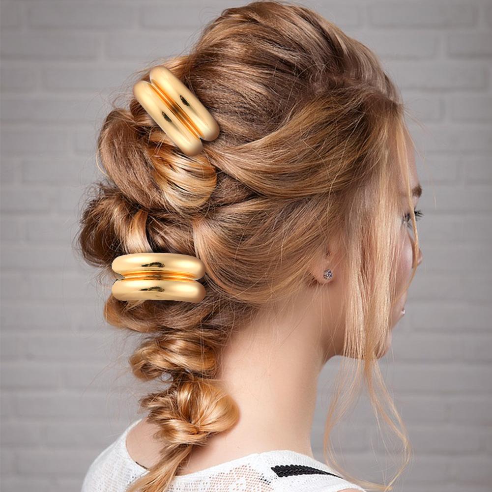 Metal Hair Tie Ponytail Hair Cuff Double Arch Ponytail Hair Tie Fashion Elastic Hair Band Decorative Hair Rope Hair Accessories