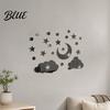 Decorative Mirror Wall Decals 3D Star Moon Cloud Stickers Self Adhesive Decals