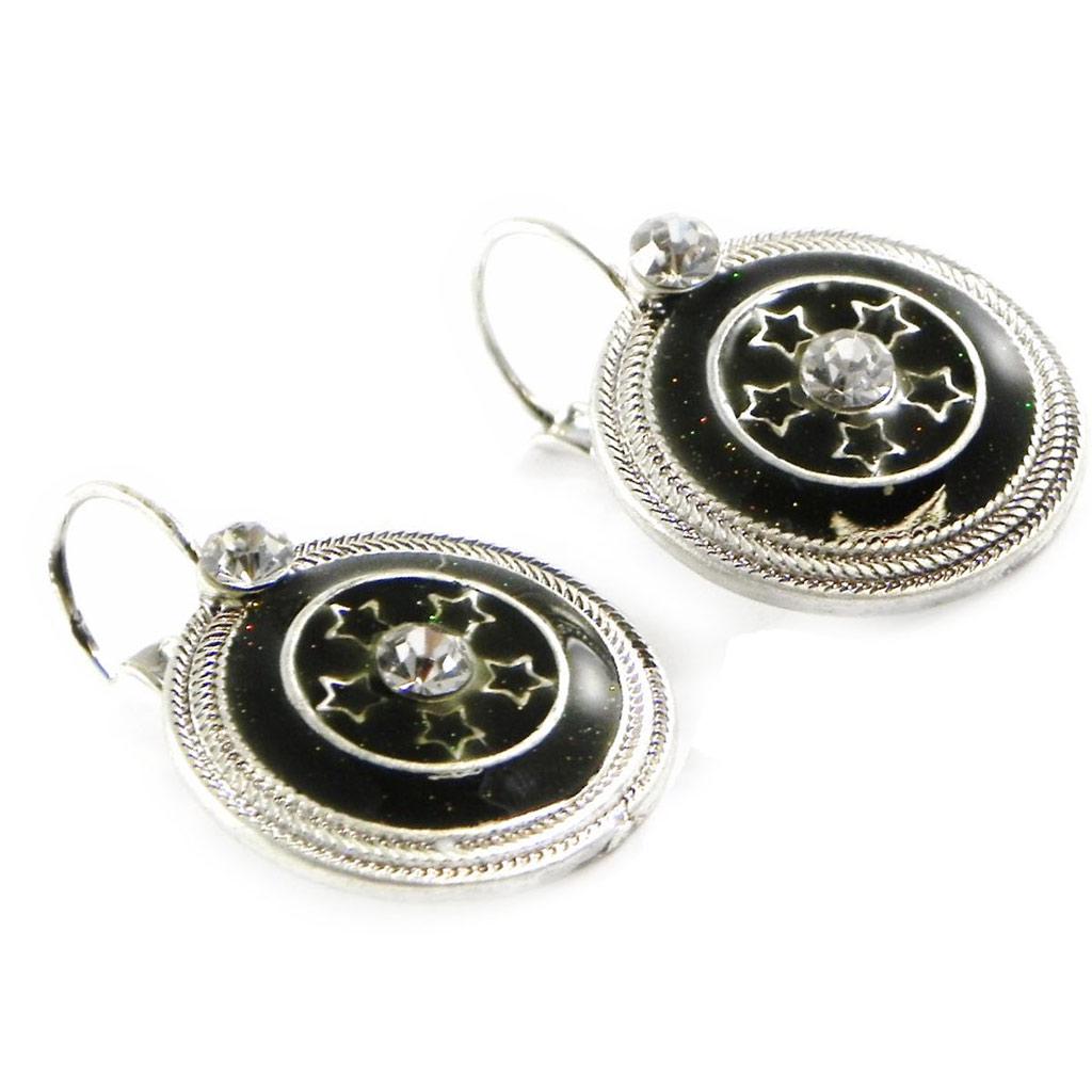 Les Trésors De Lily [H9790] - Dormeuses Créateur 'Babouchka' noir