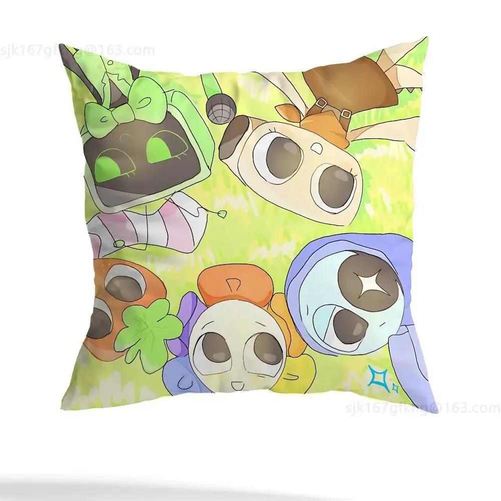 Cute Cartoon Character Cushion Cover Anime Throw Pillow Case For Kids Room Sofa Couch Chair Home Decor Square 40X40Cm 1 Pc